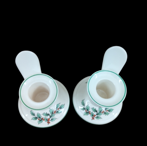 Set of 2 Spode England ChristmasTree Candle Holders - Picture 4 of 4